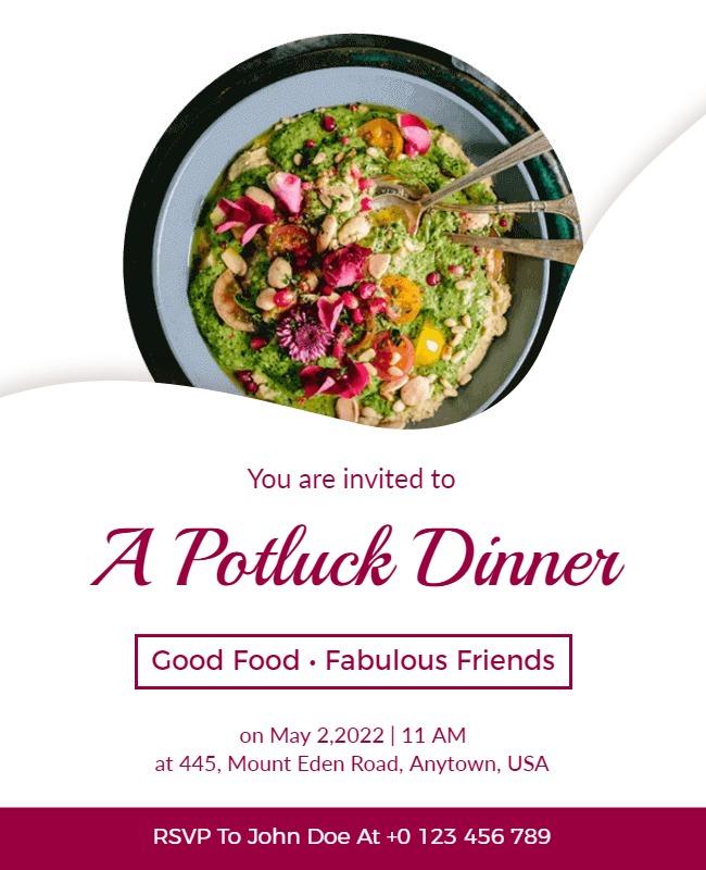 Potluck Dinner Invitation Flyer Template