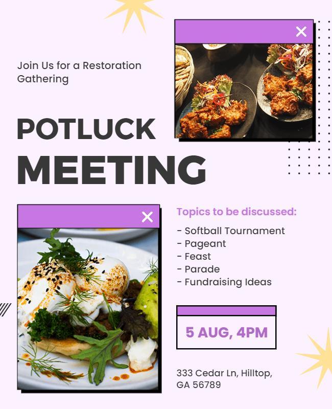 Potluck Meeting Flyer Designs Template