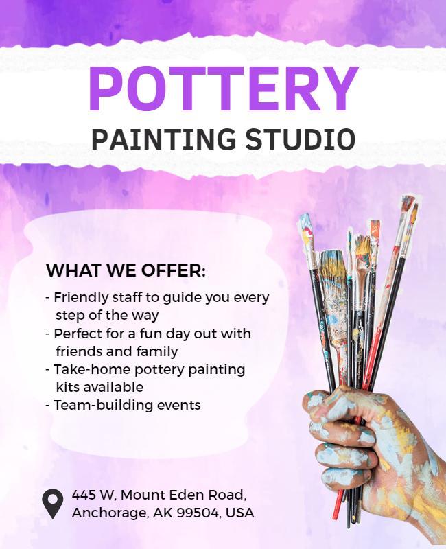 Pottery Painting Studio Event Flyer Template