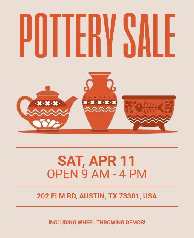 Pottery Sale Event Flyer Template
