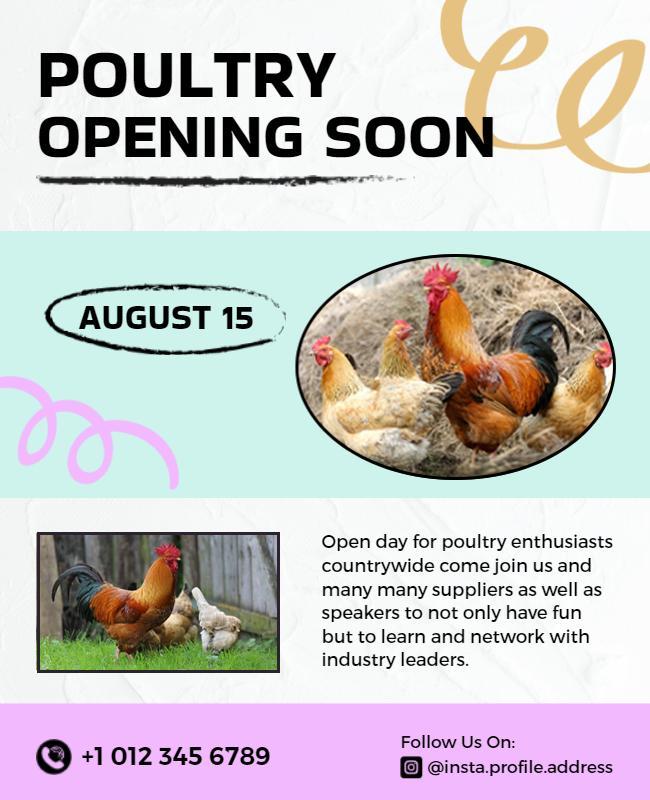 Poultry Farm Opening Event Flyer Template