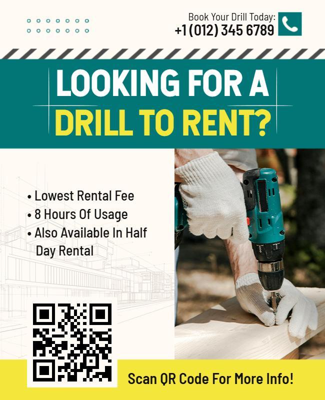 Power Tool Rental Service Flyer Template