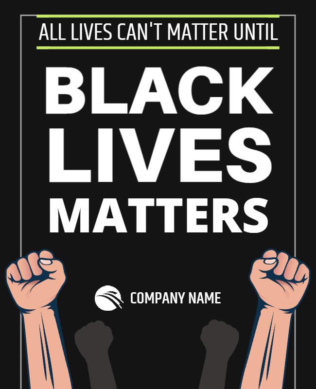 Powerful Black Lives Matter Protest Poster Template