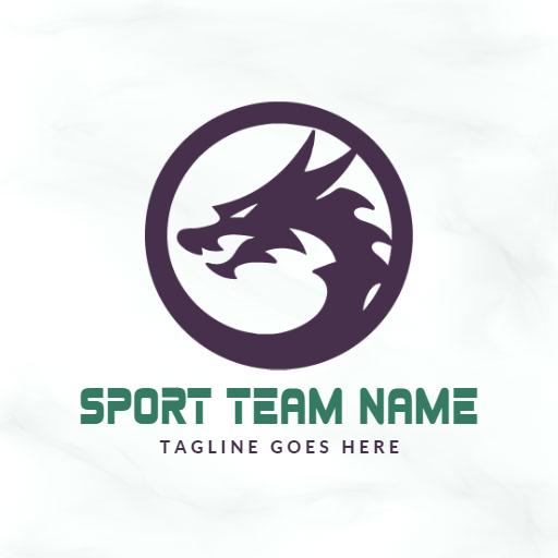 Powerful Dragon Emblem Representing Sport Team Identity Logo Template