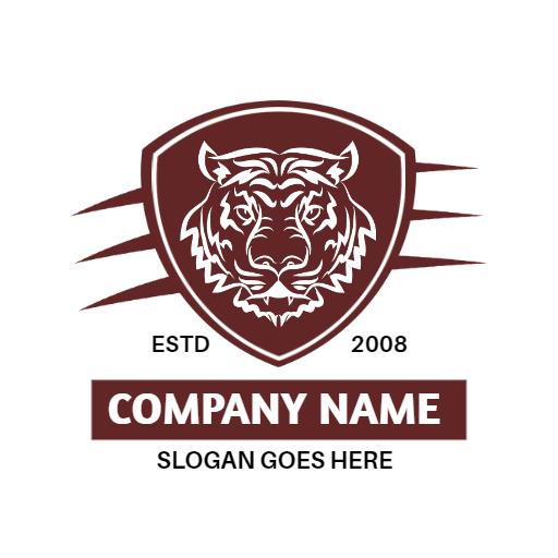 Powerful Tiger Symbolizing Strength and Courage in Sports Logo Template