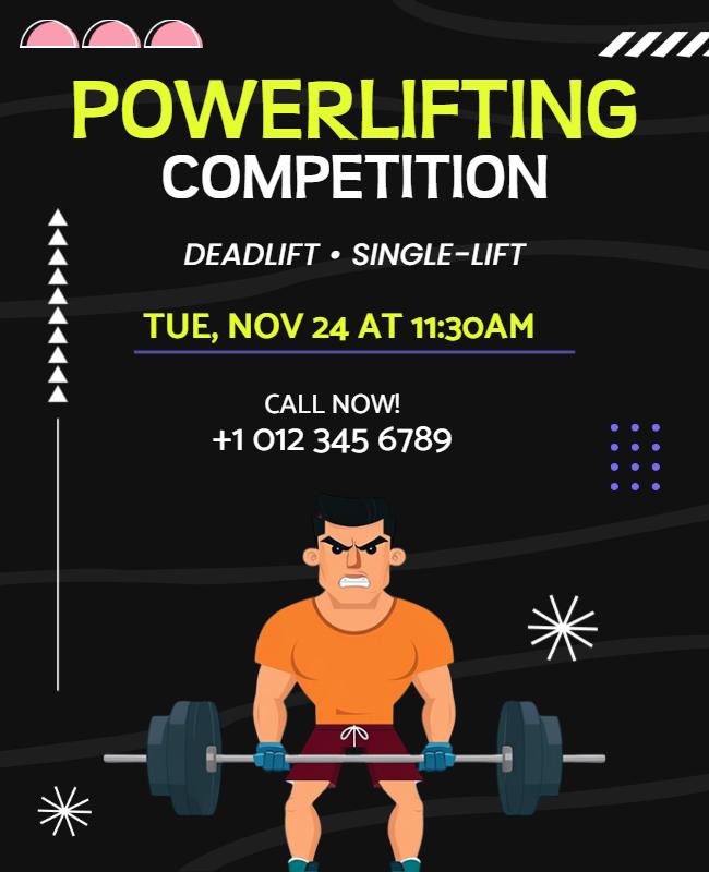 Powerlifting Competition Event Sports Flyer Template