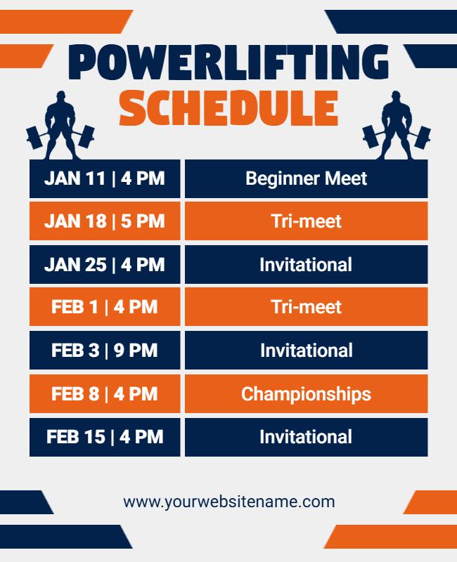 Powerlifting Schedule Flyer Template