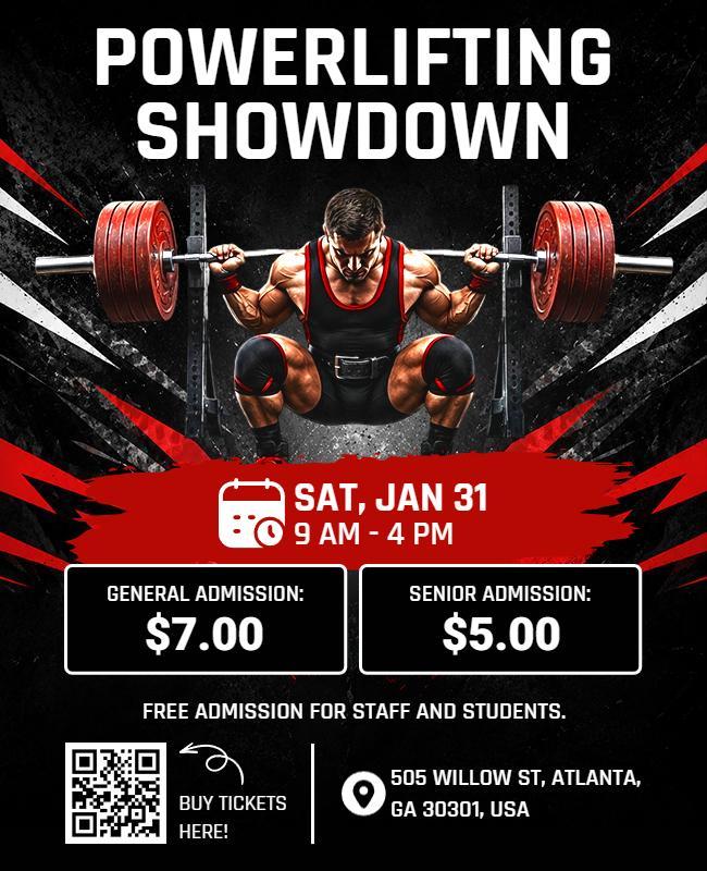 Powerlifting Showdown Event Promotion Flyer Template