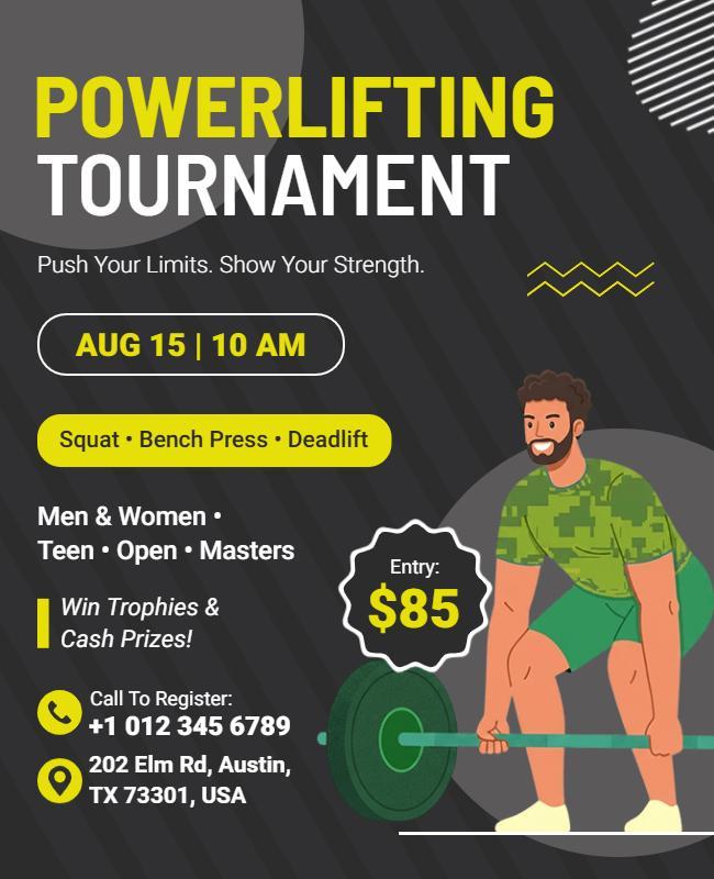 Powerlifting Tournament Event Flyer Template