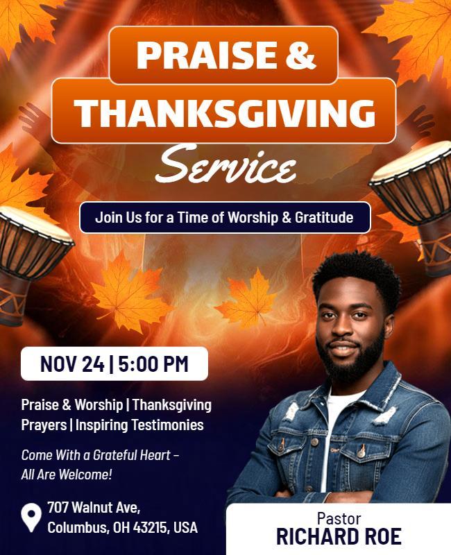Praise and Thanksgiving Event Flyer Template