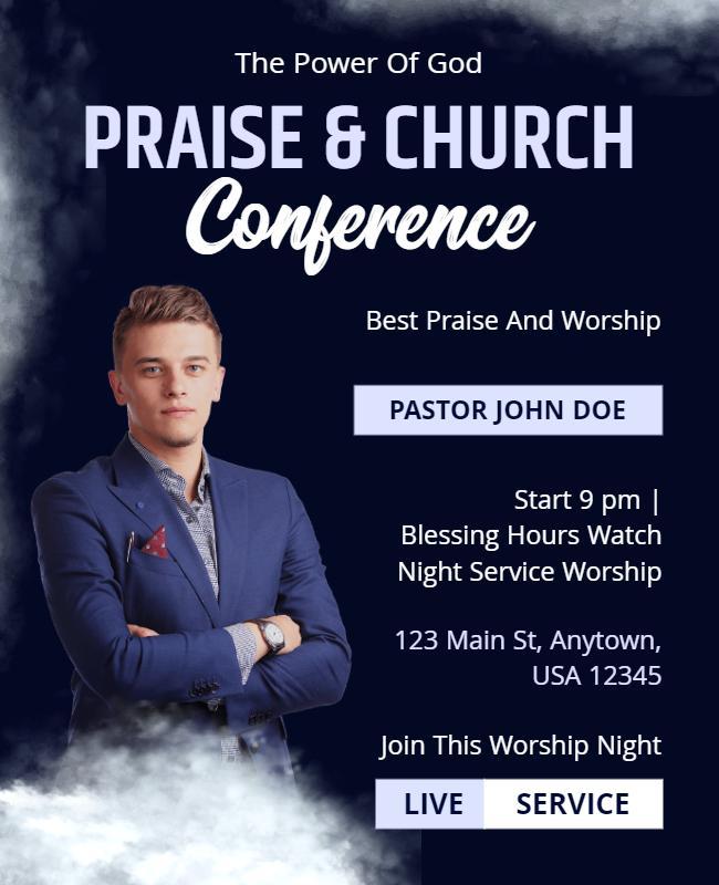 Praise and Worship Church Conference Flyer Template