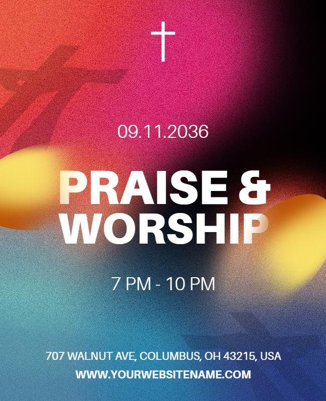 Praise and Worship Event Poster Template