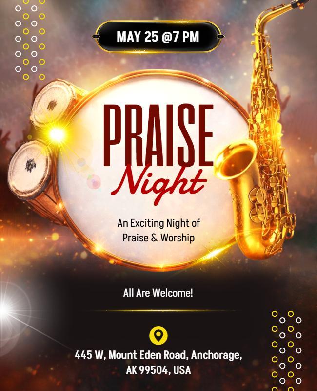 Praise Night Event Flyer Template