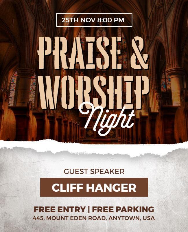 Praise Worship Church Flyer Template