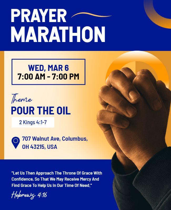 Prayer Marathon Event Flyer Template