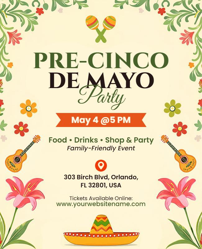 Pre-Cinco De Mayo Celebration Party Flyer Template
