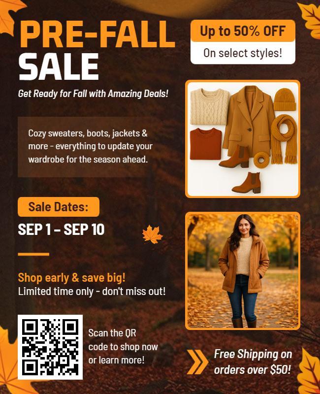 Pre-Fall Fashion Sale Event Flyer Template