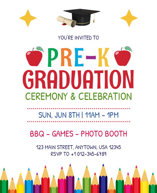 Pre-K Graduation Ceremony Celebration Flyer Template