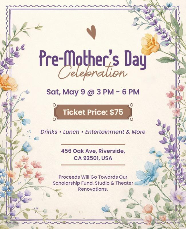 Pre-Mother's Day Celebration Event Flyer Template