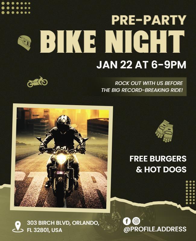 Pre-Party Bike Night Event Flyer Template