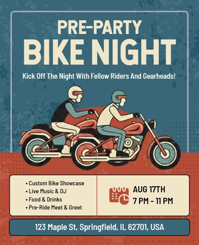 Pre-Party Bike Night Flyer Template