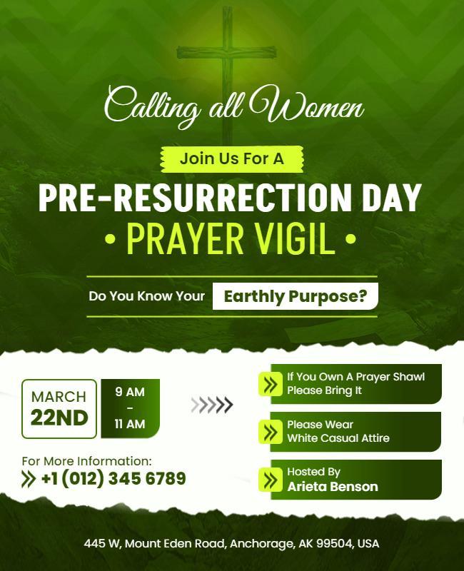 Pre Resurrection Day Prayer Vigil Flyer Template