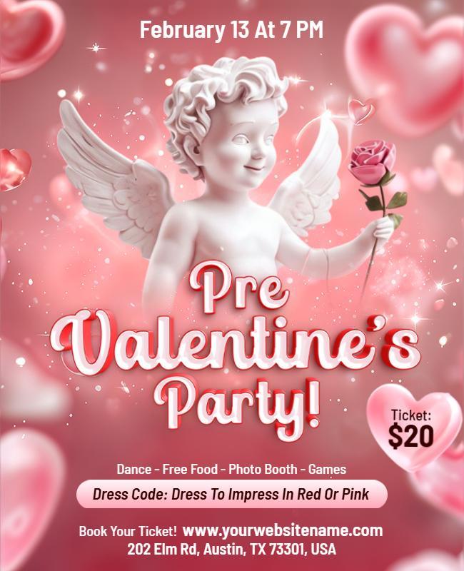 Pre-Valentine's Party Event Flyer Template