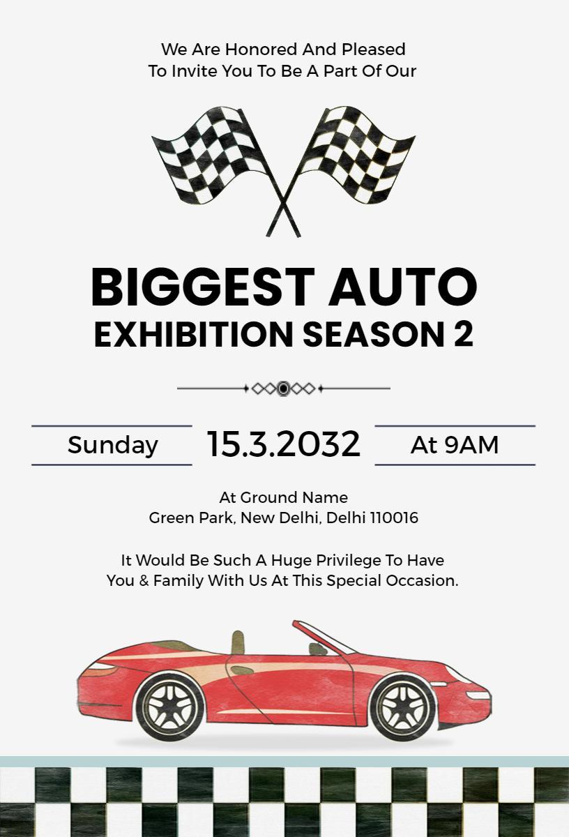 Premier Auto Industry Exhibition Season 2 Invitation Template