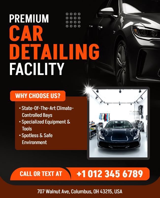 Premium Car Detailing Facility Advertisement Flyer Template