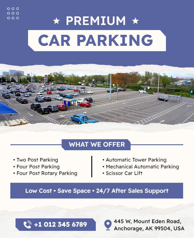 Premium Car Parking Services Flyer Template