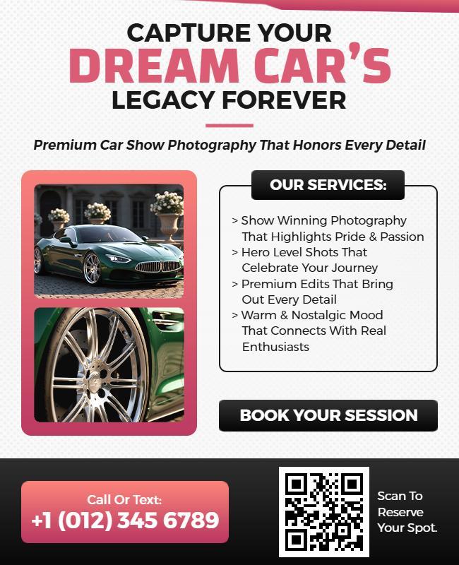 Premium Car Show Photography Service Flyer Template