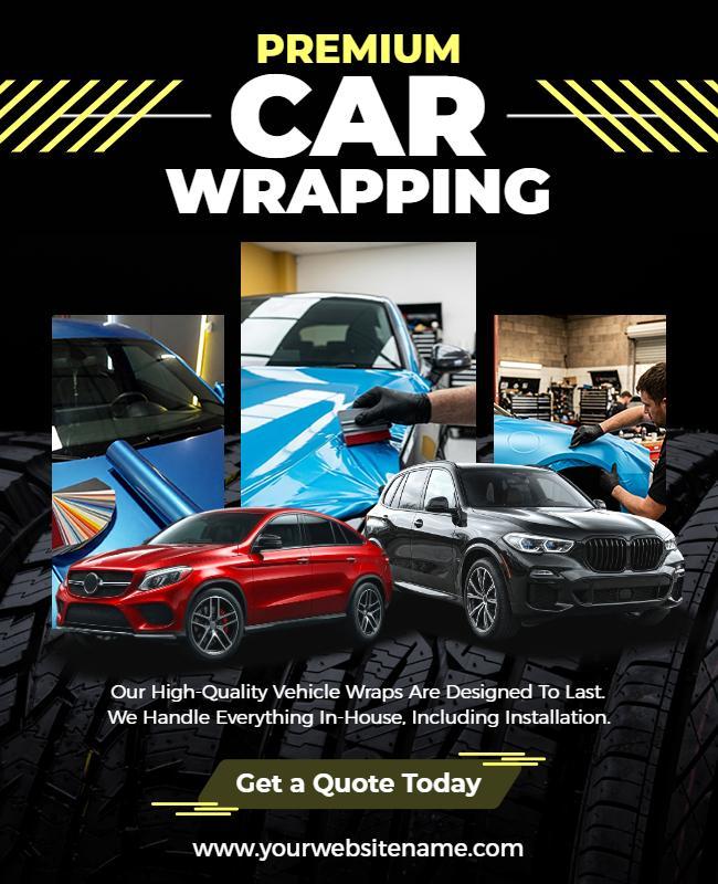 Premium Car Wrapping Service Advertisement Poster Template