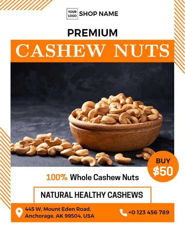 Premium Cashew Nuts Product Advertisement Poster Template