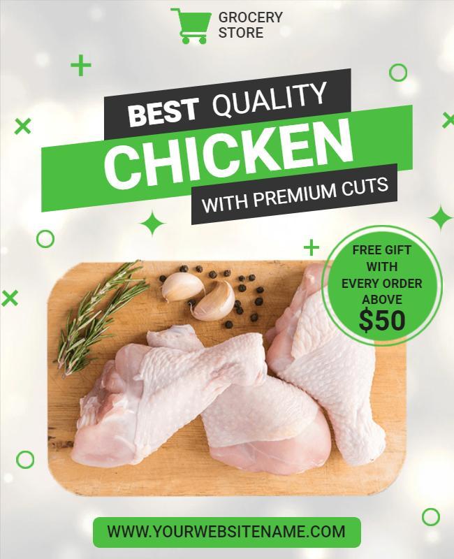 Premium Chicken Cuts Grocery Store Flyer Template