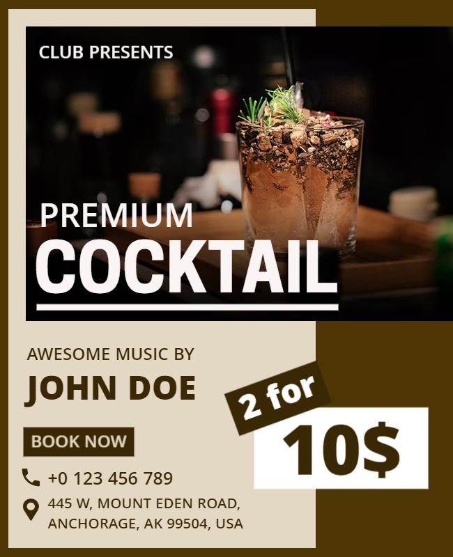 Premium Cocktail Nightclub Event Flyer Template