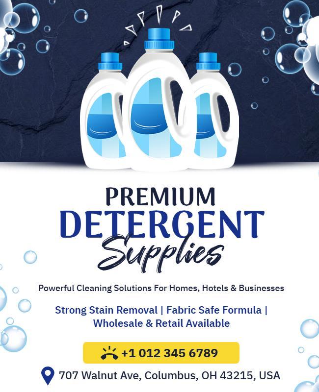 Premium Detergent Supplies Advertisement Poster Template