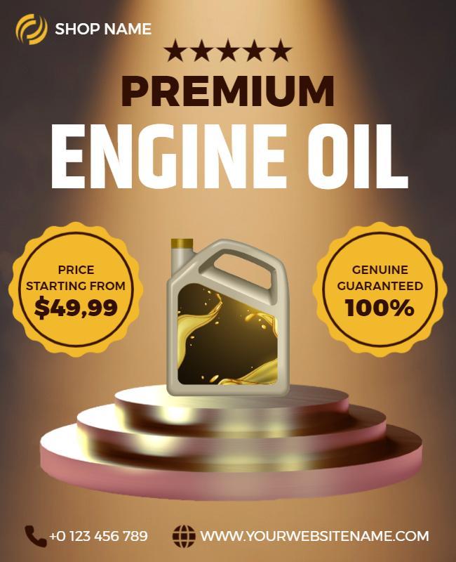 Premium Engine Oil Promotion Flyer Template