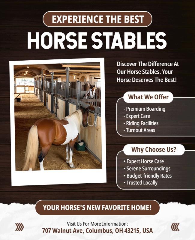 Premium Horse Stables Facility Flyer Template