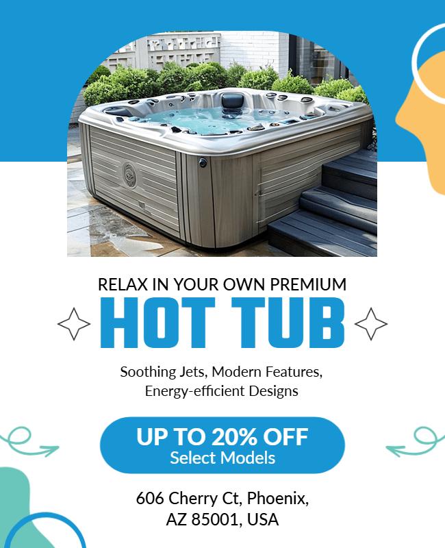 Premium Hot Tub Sale Promotion Flyer Template