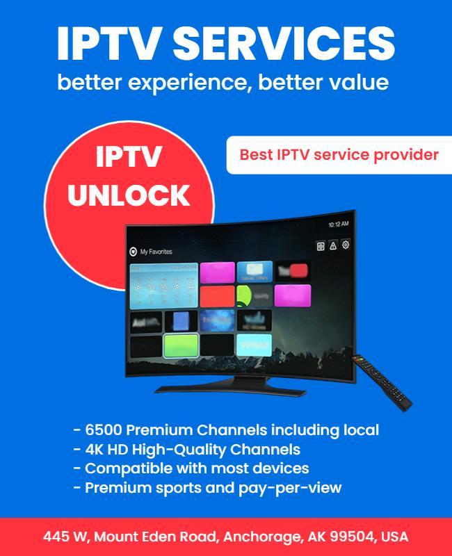 Premium Iptv Services Promotion Flyer Template