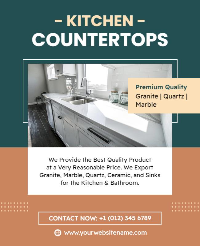 Premium Kitchen Countertops Promotion Flyer Template