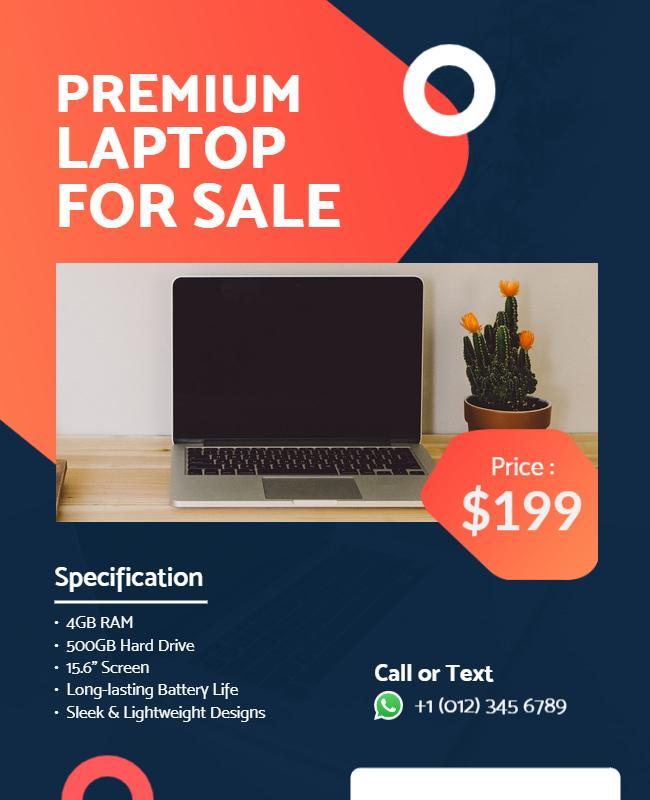 Premium Laptop Sale Promotional Flyer Template