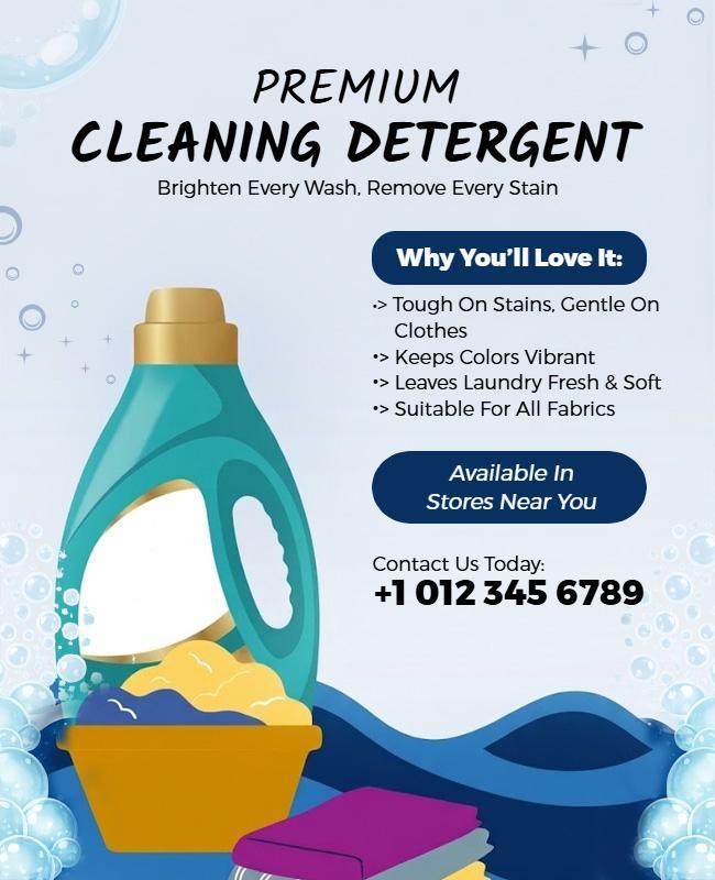 Premium Laundry Detergent Advertisement Poster Template