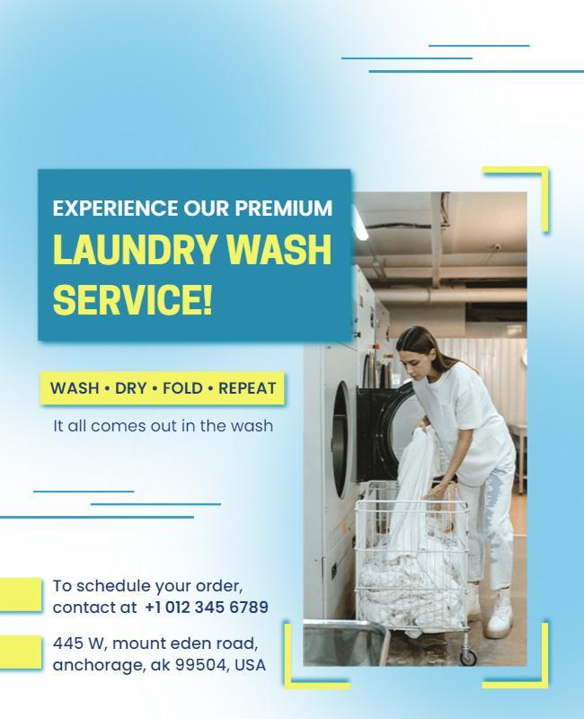 Premium Laundry Service Promotion Flyer Template