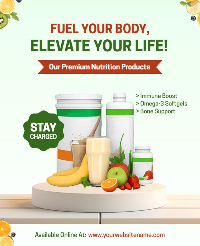 Premium Nutrition Products Promotion Flyer Template