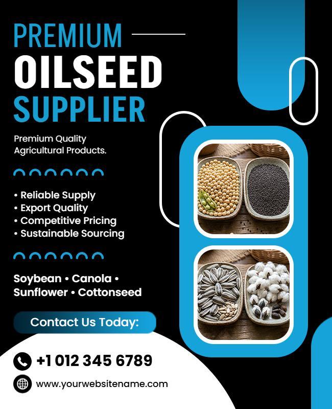 Premium Oilseed Supplier Products Flyer Template