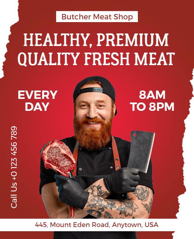 Premium Quality Fresh Meat Shop Flyer Template