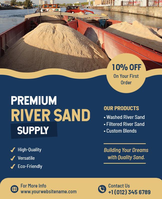 Premium River Sand Supply Promotional Flyer Template