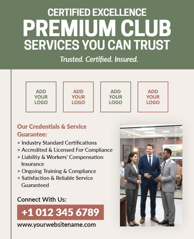 Premium Services Assurance Club Flyer Template
