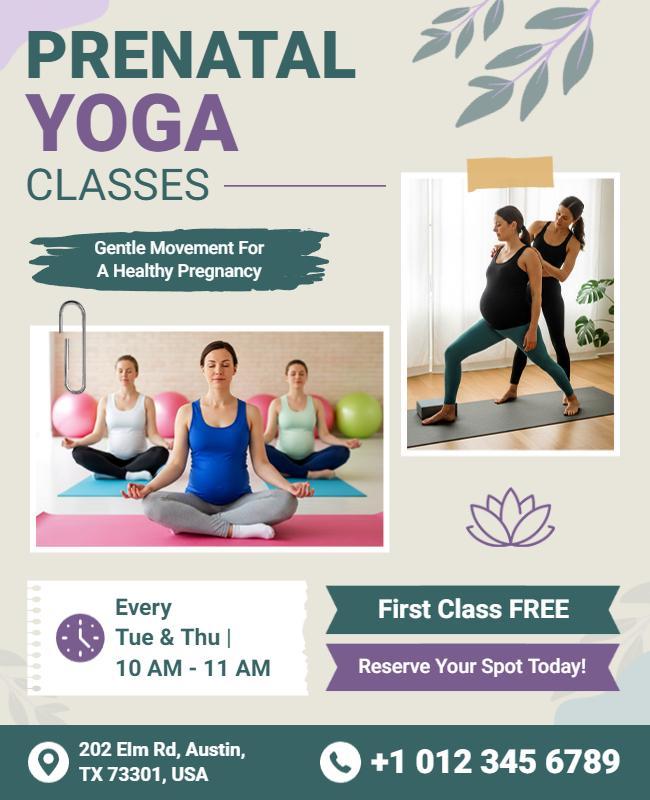 Prenatal Yoga Classes Flyer Template